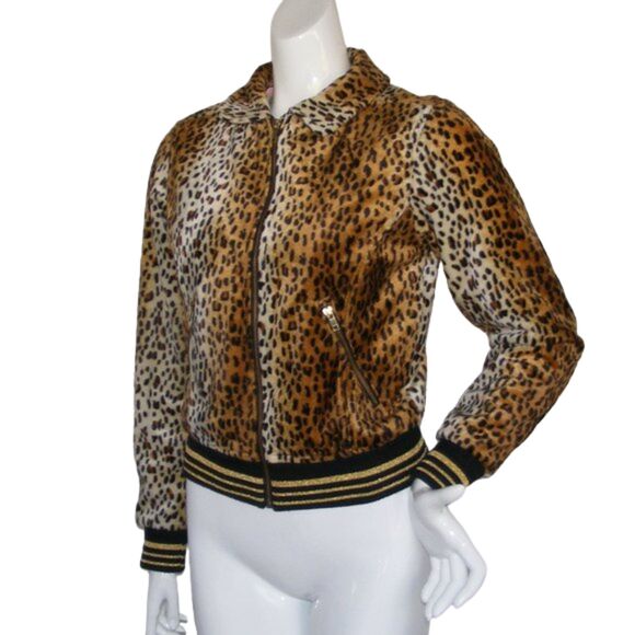 HOT TOPIC Leopard print Jacket, S, Zipper Pockets, Brown/Black, Long sleeve - Picture 5 of 11